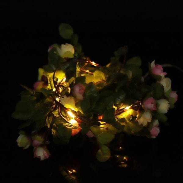BEL-7643670086757-Flower Garland 2,5 M Led Flower Fairy Light Garland Batteridriven för julbröllopsdekoration