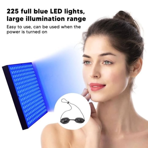 BEL-7590762109699-Body Face Tanning Lamp 460nm 225 blå lysdioder med glasögon 15W 100240V