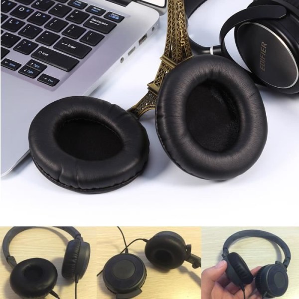 1 par hörlurar hörlurar, mjuka ersättnings öronkuddar PU-läderkudde Mjukt skumheadset för Sony