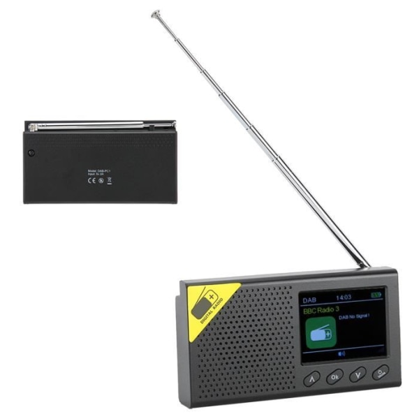 HURRISE Digital Radio Bärbar AM-FM-radio, Digital Radio |Bluetooth 5.0 |DAB/DAB+ och FM-mottagare |2.4 videoprojektor