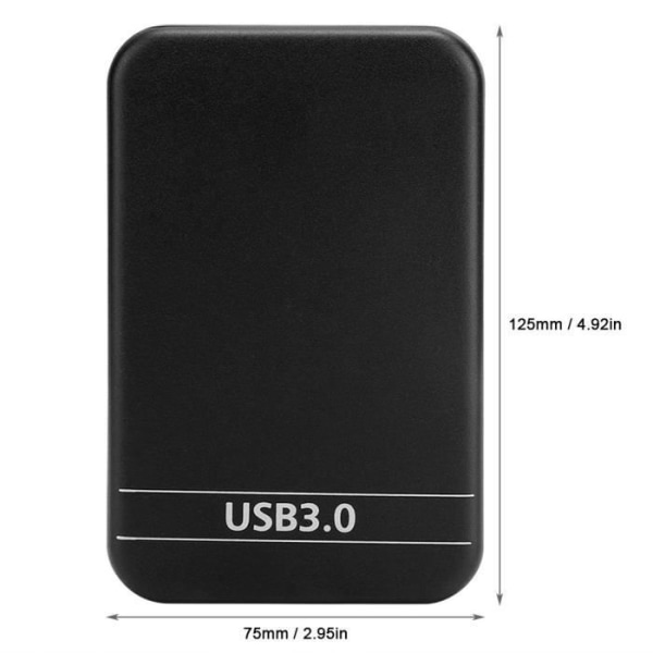 Externt hölje för ultratunn 2,5" SSD-hårddisk med USB 3.0-gränssnitt - LIA - Svart