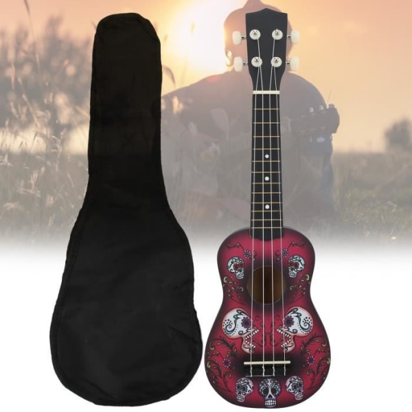 BEL-7643669839814-21 tums ukulelemusikinstrument med förvaringsväska 4-strängad gitarr för nybörjare Barn Vuxna Studera