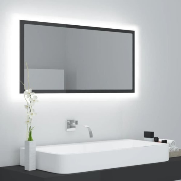 BEL-7667103886028-LED badspegel Blank grå 90x8,5x37 cm spånskiva