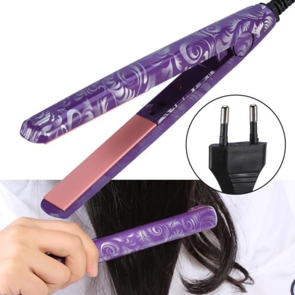 HURRISE Elektrisk plattångare 1st bärbar elektronisk plattång för hår (lila, EU-kontakt)
