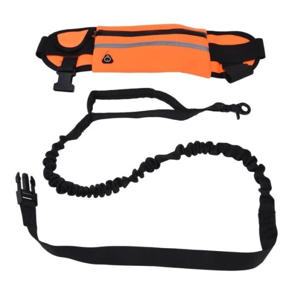 HURRISE löpkoppel för hundar Handsfree hundkoppel Avtagbar väska med dragkedja Deco design linne Orange