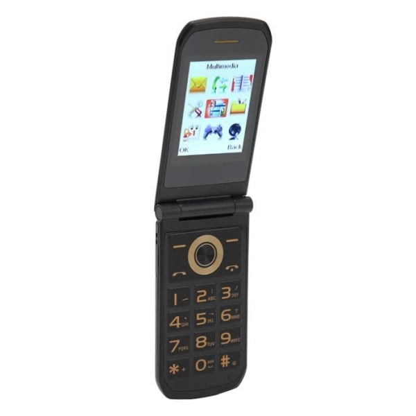 HURRISE Senior Flip Mobiltelefon 2G K21 2G Senior Big Button Flip Mobiltelefon 2,4 tums skärm Flip Mobil