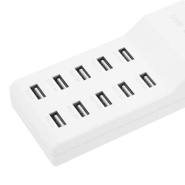 HURRISE Snabbladdningsladdare USB Laddningsstation 10-portars vägg Snabb smart laddare för flera enheter Uttag