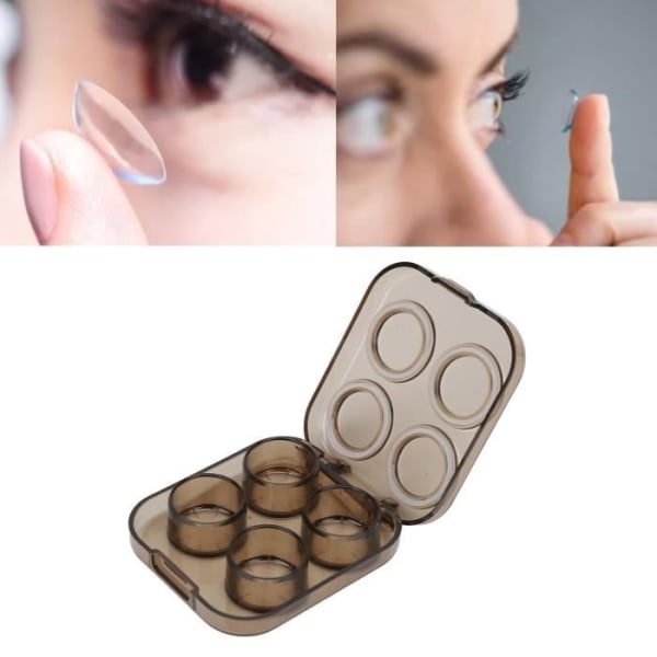HURRISE Kontaktlinsbehållare Kit Bärbar plastskyddande Transparent kontaktlinsfodral