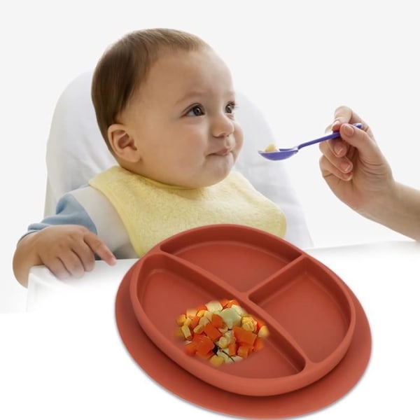 HURRISE Baby tallrik sugkopp Baby tallrik BPA fri mikrovågsdiskmaskin Säker att förhindra