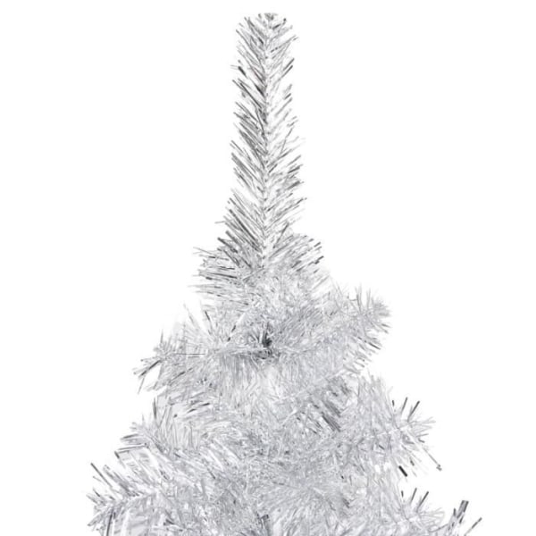 BEL-7029242359717-Konstgjord julgran med LED och grannlåt Silver 240 cm PET
