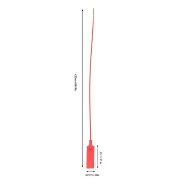 SIB 100 st Engångsetikett Kabeldragkedja Färgglad identifieringsmärke Stöldskydd självlåsande (röd)