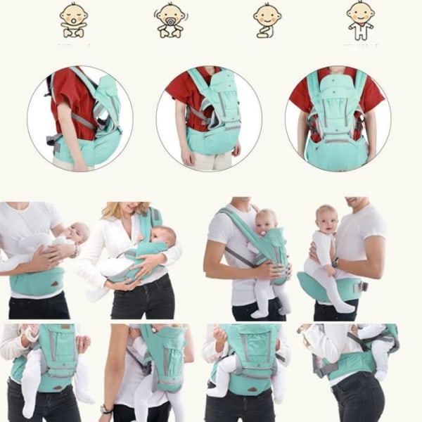 HURRISE midjepall för spädbarn Multifunktionell babymidjepall som andas Stötdämpande midjepall
