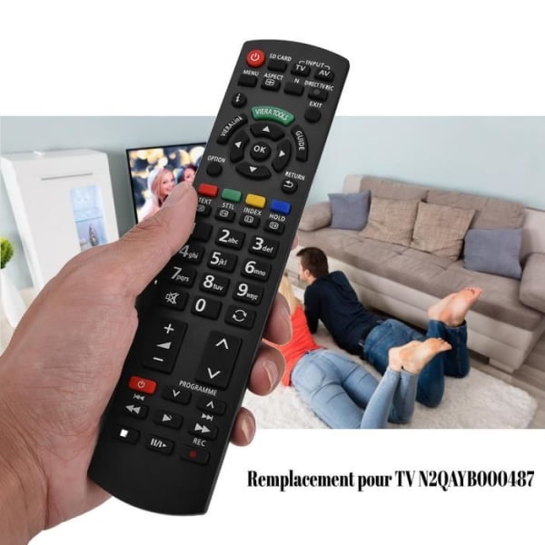 WEI TV-fjärrkontroll för N2QAYB000487 2 AA-batterier och sändningsavstånd 8m-15
