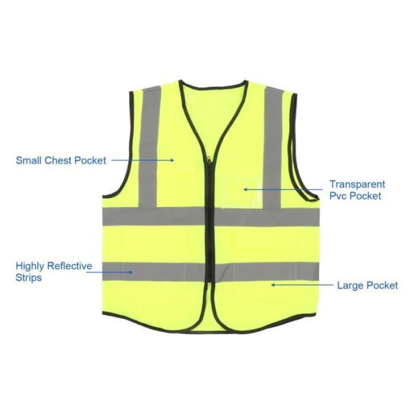 HURRISE reflexväst Reflexväst i polyester med hög synlighet med ficka för arbetare