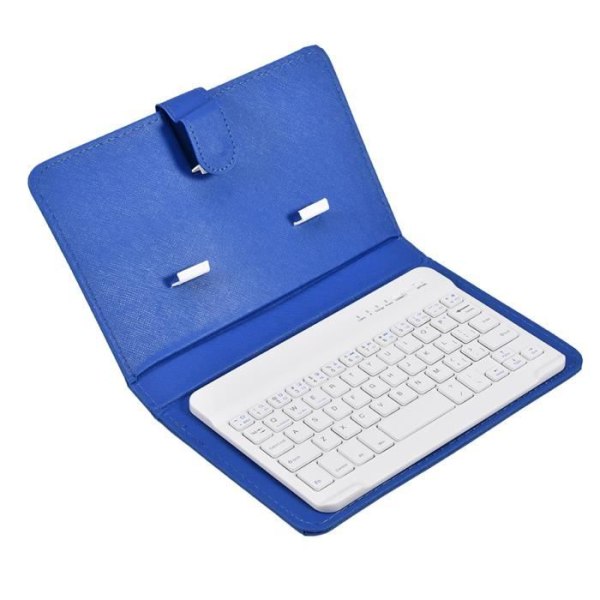 NYTT Bluetooth QWERT-tangentbord med PU-läderskydd - Blå
