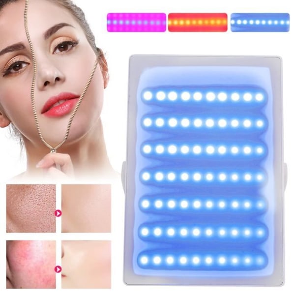 Terapiljusmaskin, ansiktsfotonterapi ljusfjärrkontroll Batteri hudföryngring massageapparat