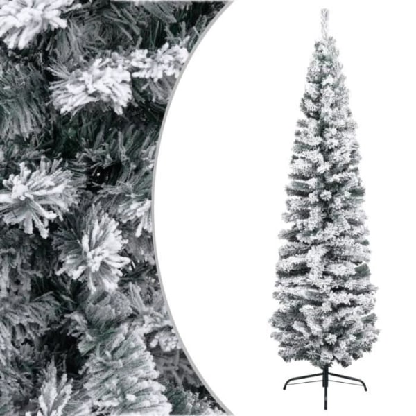CEN Tunn konstgjord julgran Snowflake Grön 210 cm PVC #1