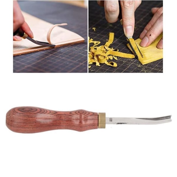 Sandelträ Gallringskniv Läder Thinner Shovel Läderkniv Läderkantskärare (röd 6 mm))