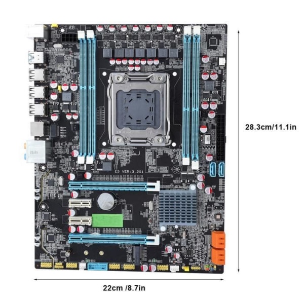 DDR3 RAM-moderkort, 2011PIN Dual USB I/O-indikator med 4*DDR3 PCI-E Gigabit för stationär bärbar dator