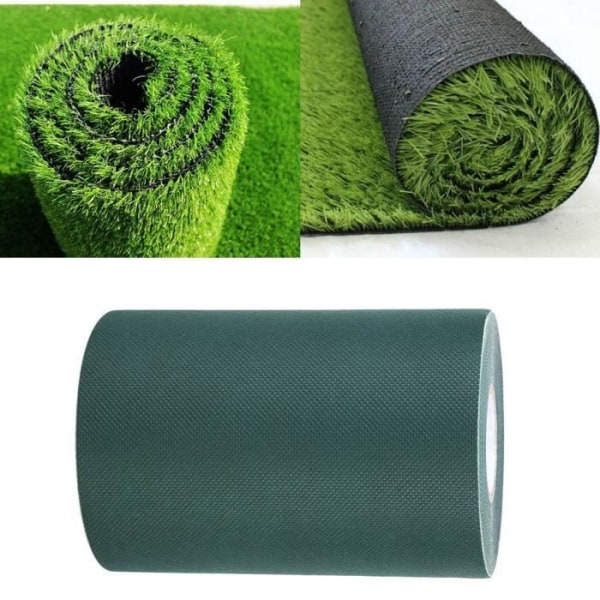 HURRISE konstgräsremsa 150 mm * 10 m Giftfri självhäftande syntetiskt konstgräsremsa (grön)
