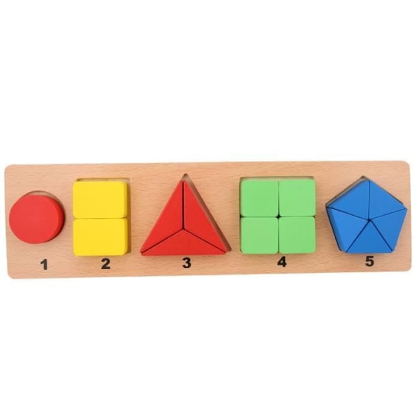 Baby Trä Geometriska brädblock Barn Form Färgmatchande leksaker Pedagogisk leksak (C)