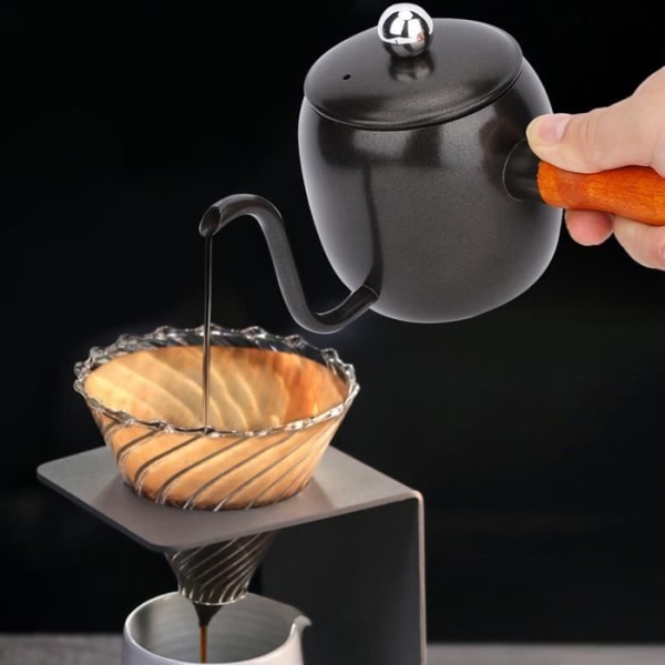 HURRISE Kaffekanna Hushålls kaffekanna i rostfritt stål Droppkokare Lång pip Tekanna 500 ml
