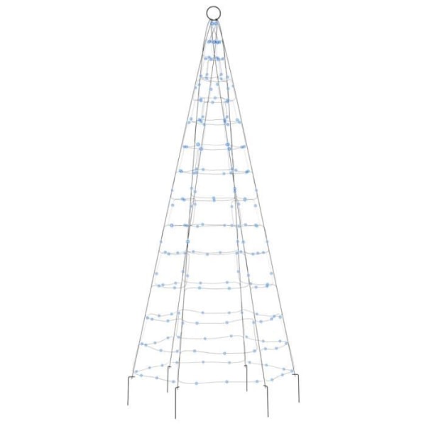 BEL-7416653553528-Ljus julgran på flaggstång 200 LED blå 180 cm