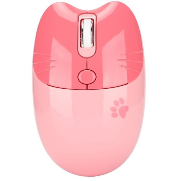 2,4G trådlös mus Dual Mode Cute Cartoon Cat Paw Tre-nivå DPI Tyst (Rosa) -BEL