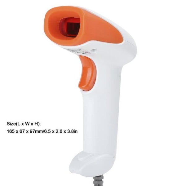 XUY Wired Scanning Label Reader Laser 1D Scanner för Store Supermarket - Vit