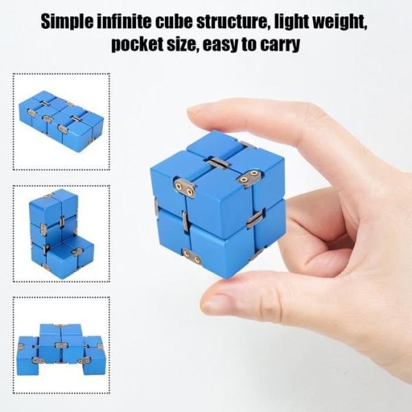 Aluminiumlegering Infinity Desk Magic Cube Stress Toy - ZJCHAO - Blå - för vuxna