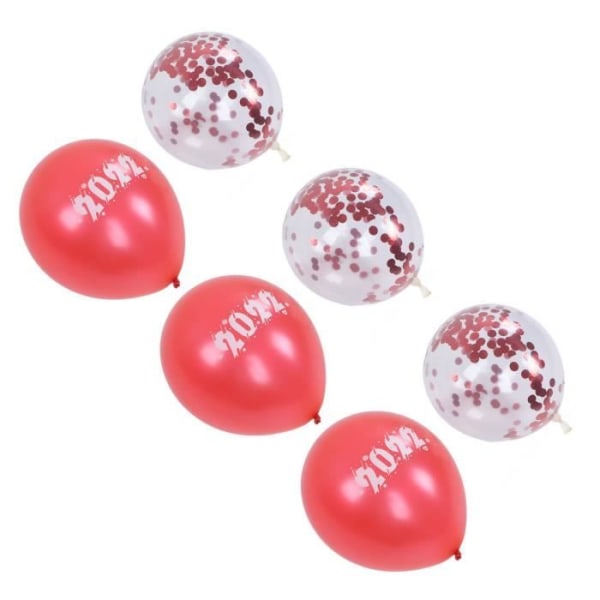 HURRISE konfettiballonger 40 st partyballonger 12in 2022 röda och röda konfetti-tema breda latexballonger
