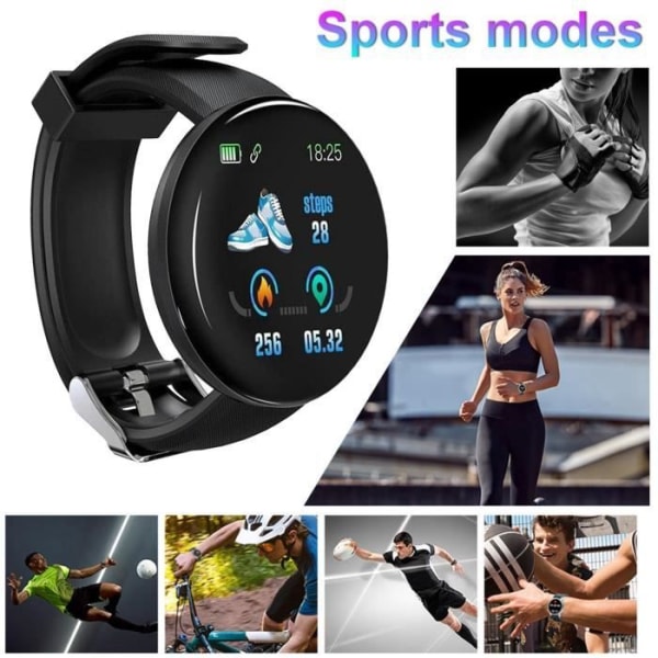 HURRISE fitnessklocka D18S smart klocka färgskärm Fitness stegräknare mode sport datorklockor pack Black