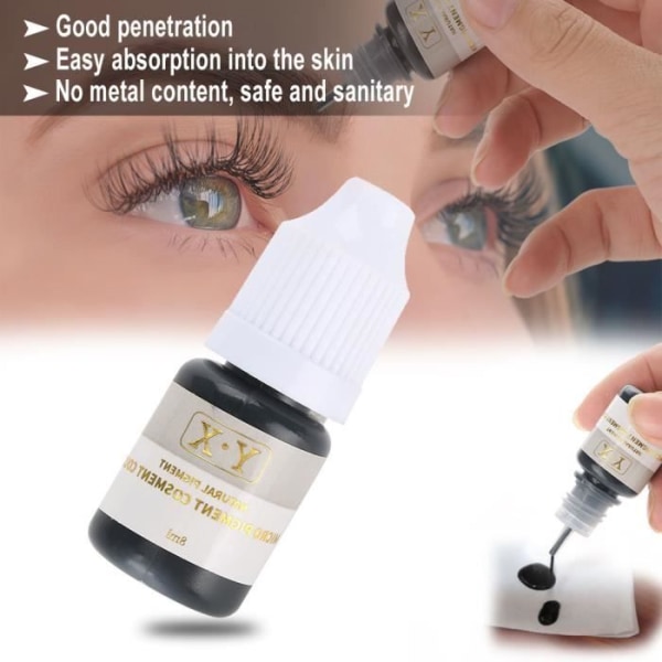 NAKESHOP Microblading Pigment Ink, Semi-permanenta läppar, ögonlinje, linjefärg, svart (ögonlinje)
