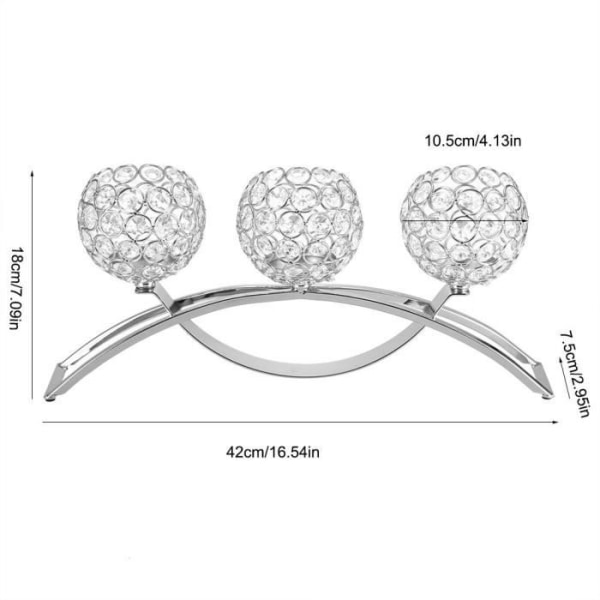 Klassisk europeisk romantisk kristallkula, tre järnarmar och ljusstake (ljus)