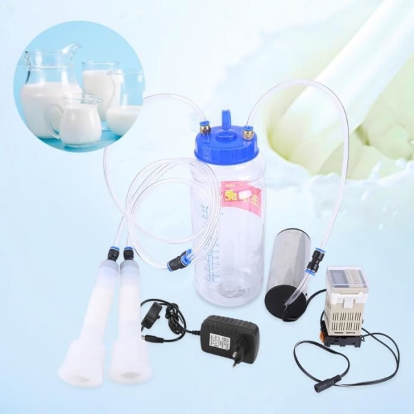 SIB 2L bärbar elektrisk mjölkningsmaskin + fårko pulsstyrare + vakuumpump + mjölkflaska
