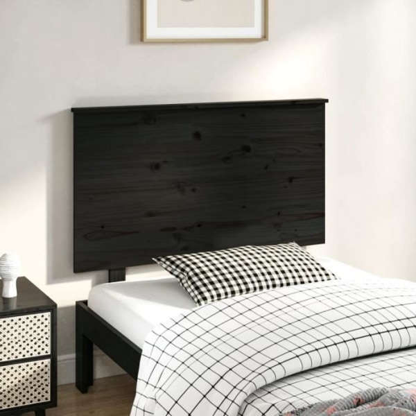 Svart sänggavel - FDIT - 94x6x82,5 cm - Massivt trä - Klassisk - Tidlös
