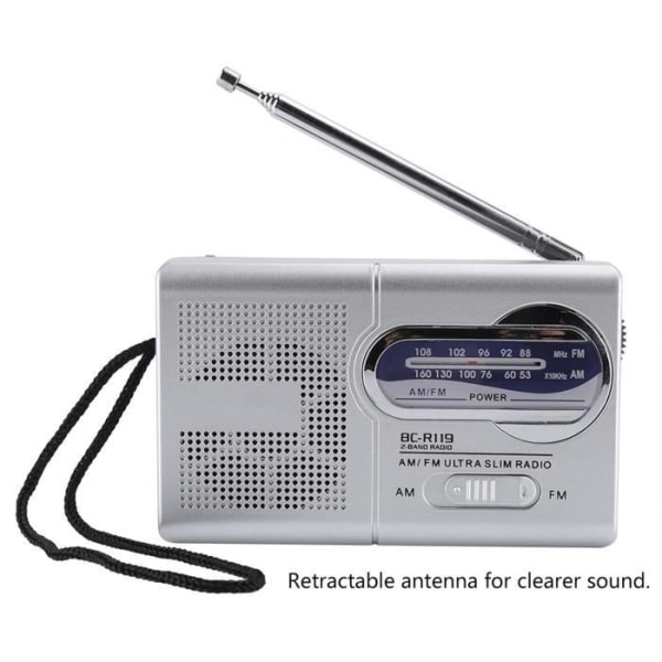BEL-7423055069304-radio AM Miniradio, robust och hållbar mini fickradiomottagare, för vårdhem ljudspelare