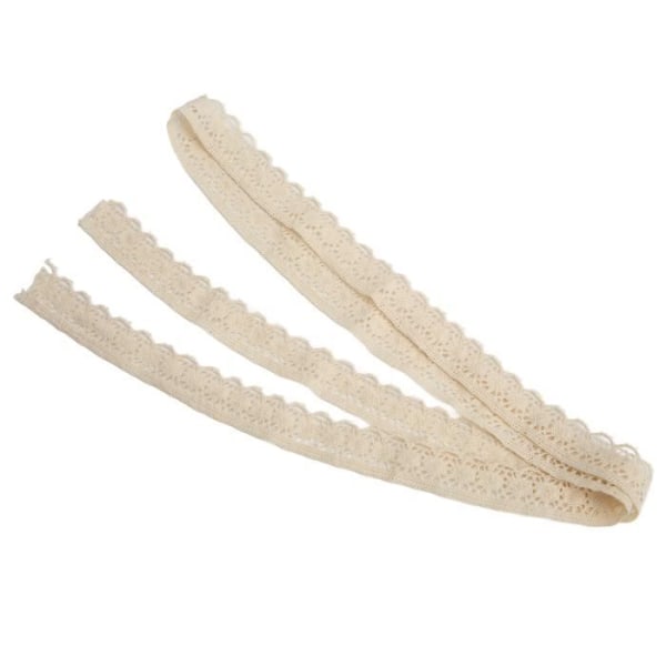 HURRISE spetstyg Slitstarkt spetsband i retrostil 2,5 cm brett spetsdesign av ren bomullstråd för