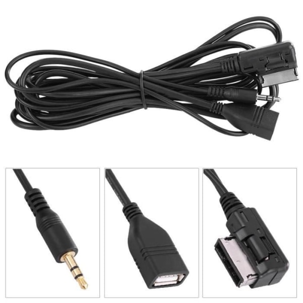 Qiilu bil-USB för Mercedes Benz bilmusik AMI MMI-gränssnitt USB-laddare Extra ljudkabel för