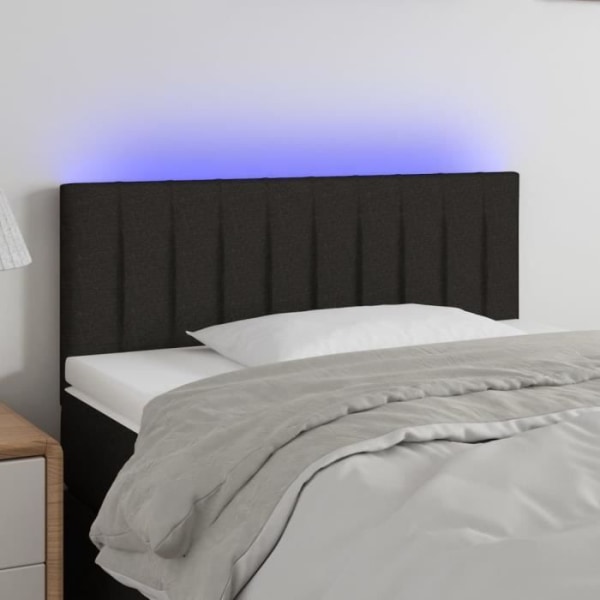 LED sänggavel - FDIT - Svart - 100x5x78/88 cm - Tyg