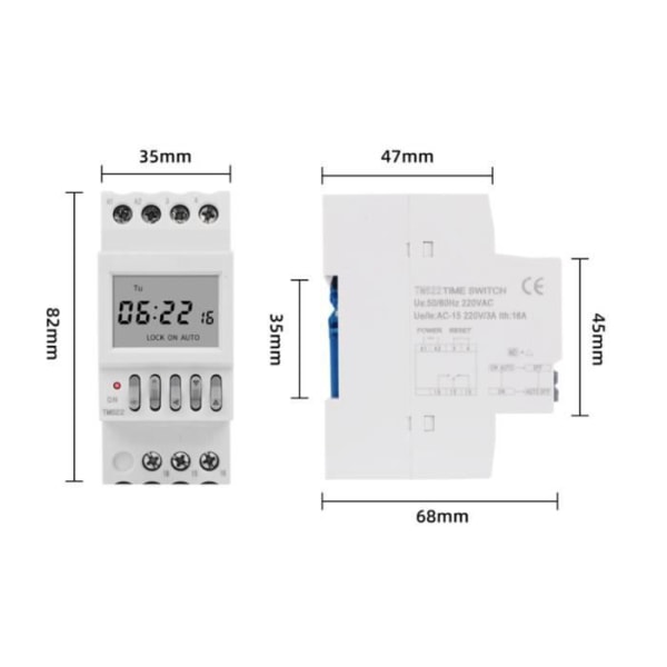 BEL-7423055247764-Timer Switchar Timer Switch, TM622 AC220V Digital Timer Sport Timer Switch