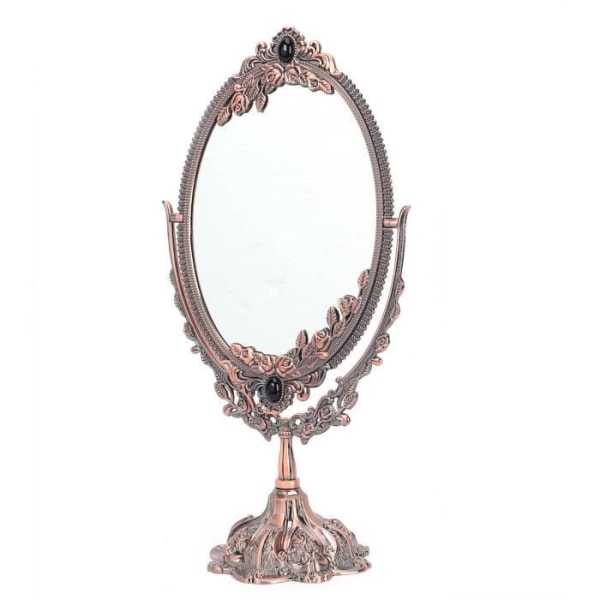 HURRISE Stående metallspegel Sminkspegel Europeisk stil Retro dubbelsidig metallspegel för omklädningsrum i badrum