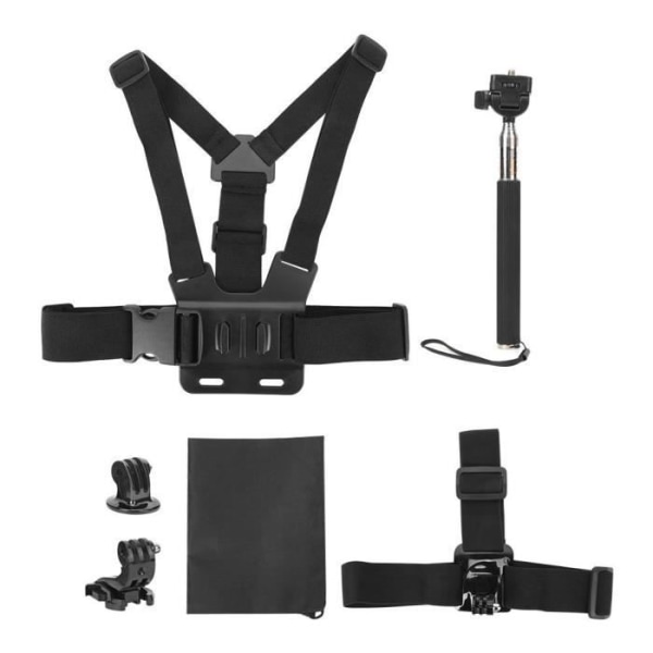 HURRISE Action Camera Head Strap 5 i 1 Universal Action Camera Accessories Kit för Gopro Sportkameror