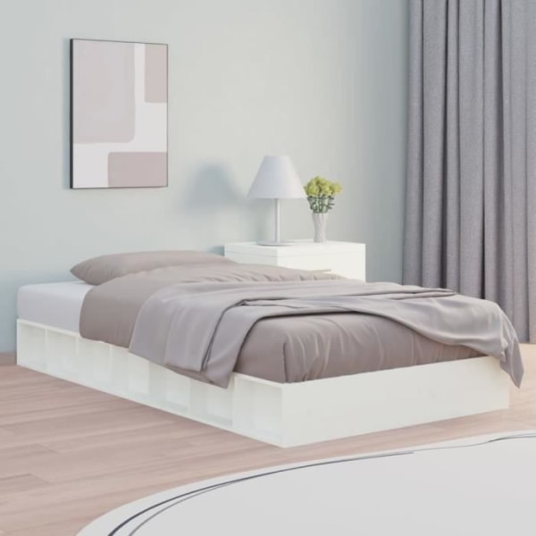Sängstomme - FDIT - Vit 90x200 cm - Massivt trä - Modernt - Design