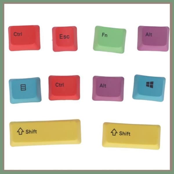 HURRISE Keycaps PBT Keycap Customized, 10 Styck Universal PBT Keyboard Keycap, Dator Keycaps
