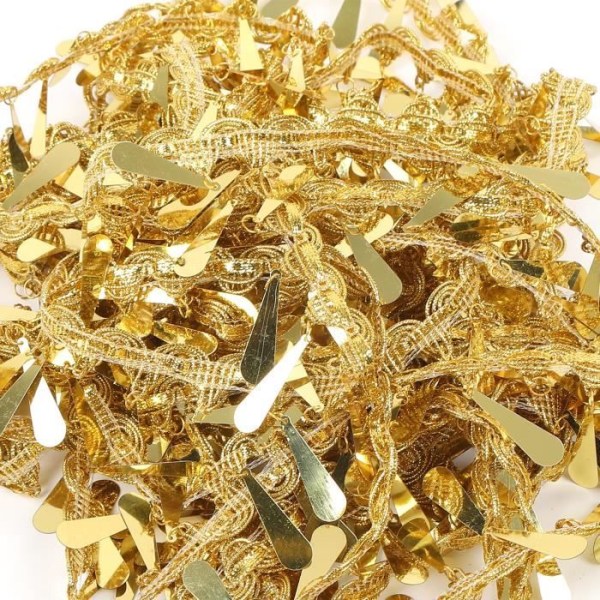 HURRISE Magdans Kostymer Guld Metall Applikationer Elastisk paljett Teardrop Shape Tillbehör