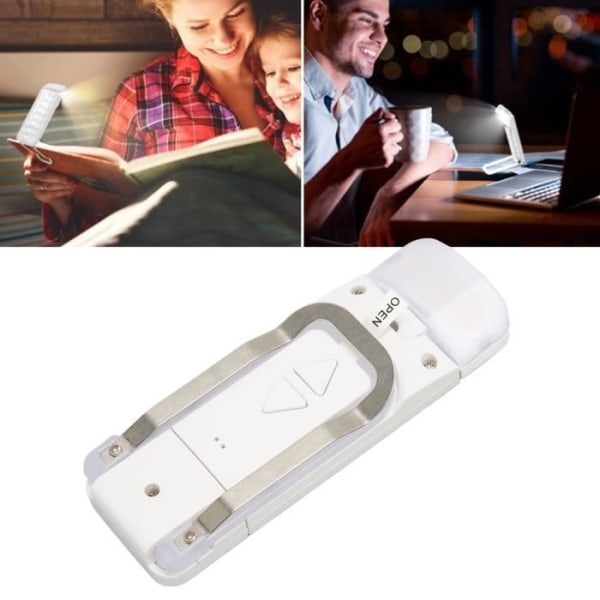 HURRISE Boklampa Multifunktionell läslampa med klämma USB Uppladdningsbar LED Dimbar Deco Bordslampa