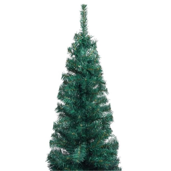 Smal konstgjord julgran och LED och stativ Grön 180cm PVC BEL-7323775740784