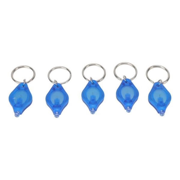 5st Mini Bärbar Nyckelring LED-ficklampa för smyckesdetektering (blått ljus)