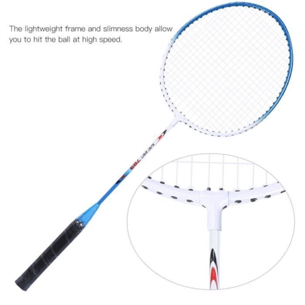 HURRISE Badmintontillbehör 2st Järnlegering Badmintonracket Primär träningsutrustning med handtag